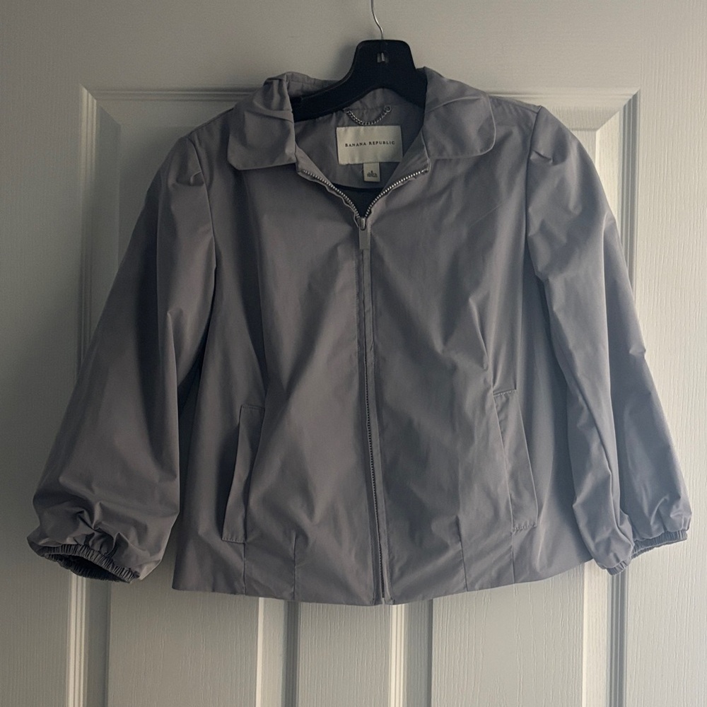 Banana Republic Light Gray Zip Jacket Sz S